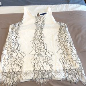 Black and white lace tank top